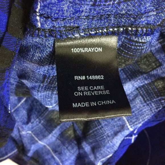 Torrid Womens Challis Plaid Long Sleeve Button Up Blouse Blue Plus Size 4X - Picture 7 of 8